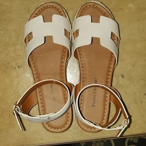 Pierre Dumas nude sandals plarform women's 8